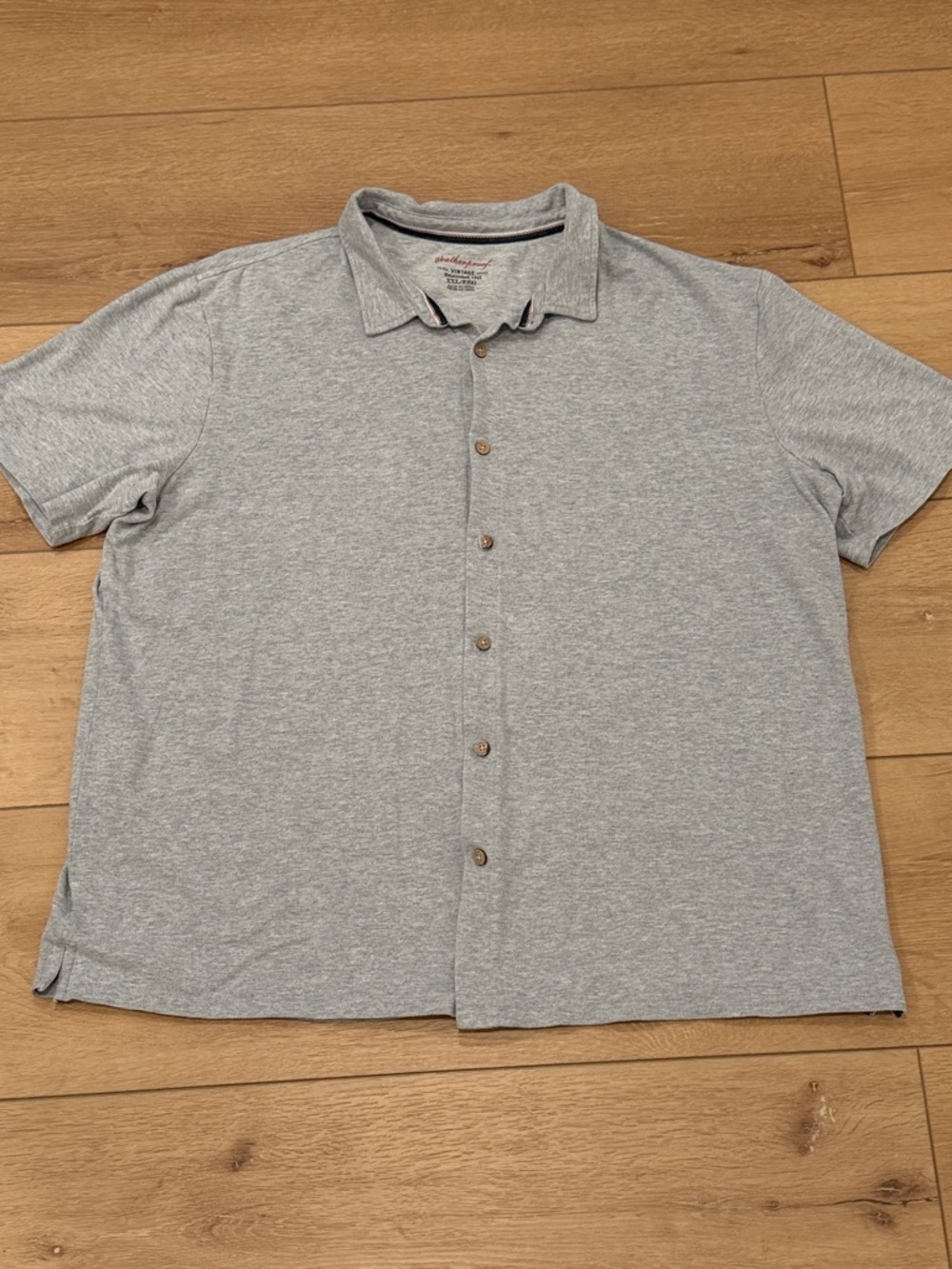 Weatherproof Men's Light Gray Short-Sleeve Button-Down Shirt